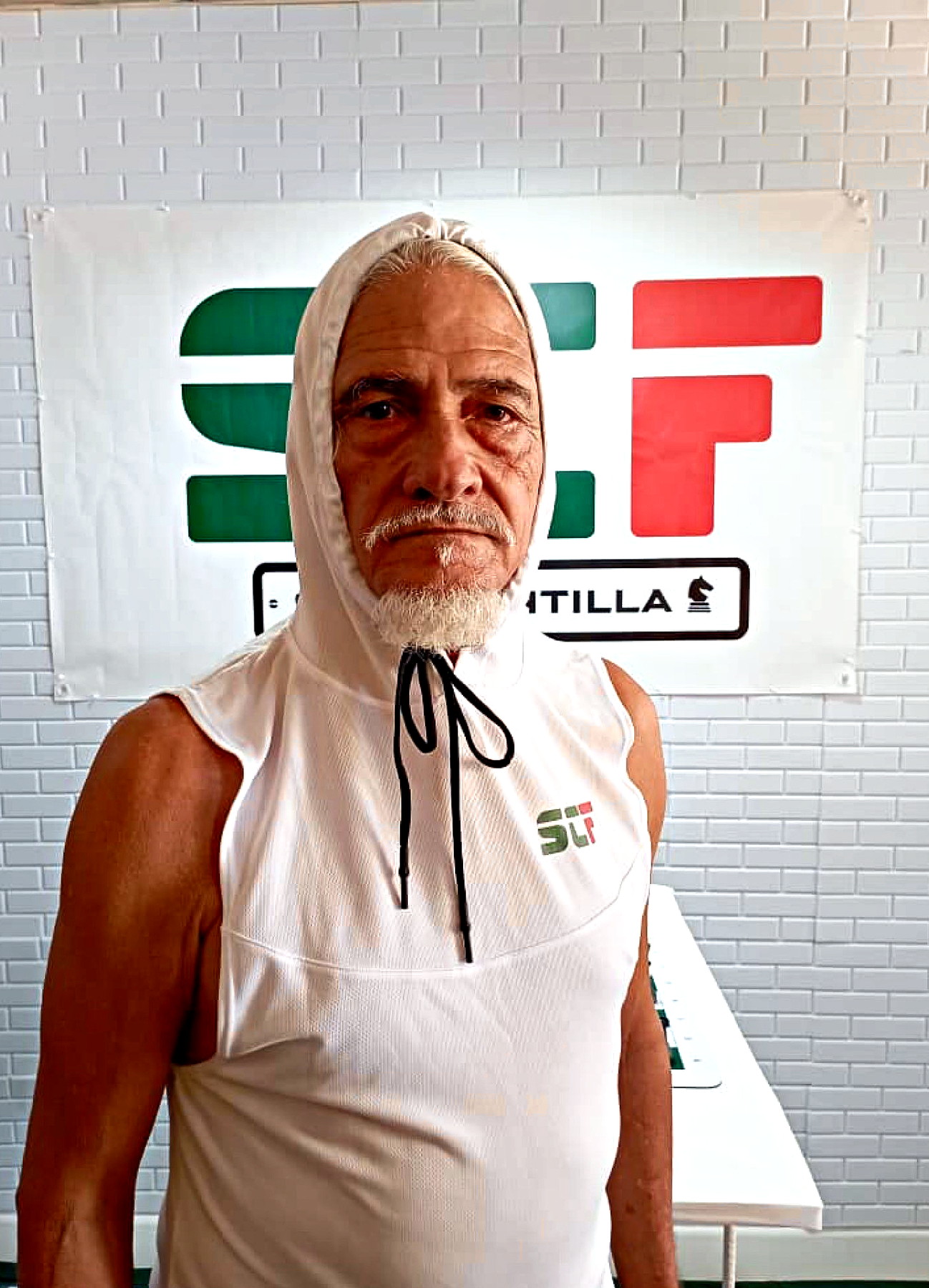 SCF fighter, white hood, Club Mantilla